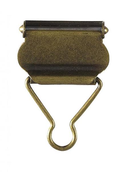 Latzhosenclips Breite 30 mm, Altgold, 1 Paar